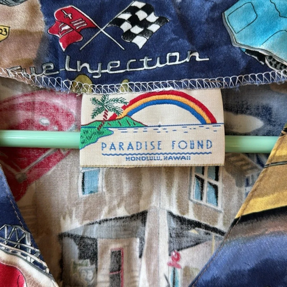 Paradise Found Honolulu Hawaii Corvette Car US Route 66 Sunset Motel Top Vtg L - Picture 2 of 8